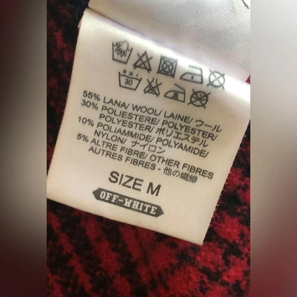 Off-White Heavy Wool Flannel Shirt Jacket Size: M